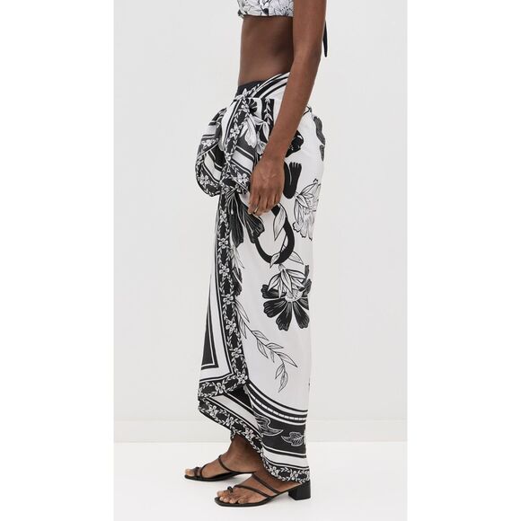 NWT FARM Rio Women's Black Flower Leopards Panneaux Sarong - One Size - Picture 3 of 10